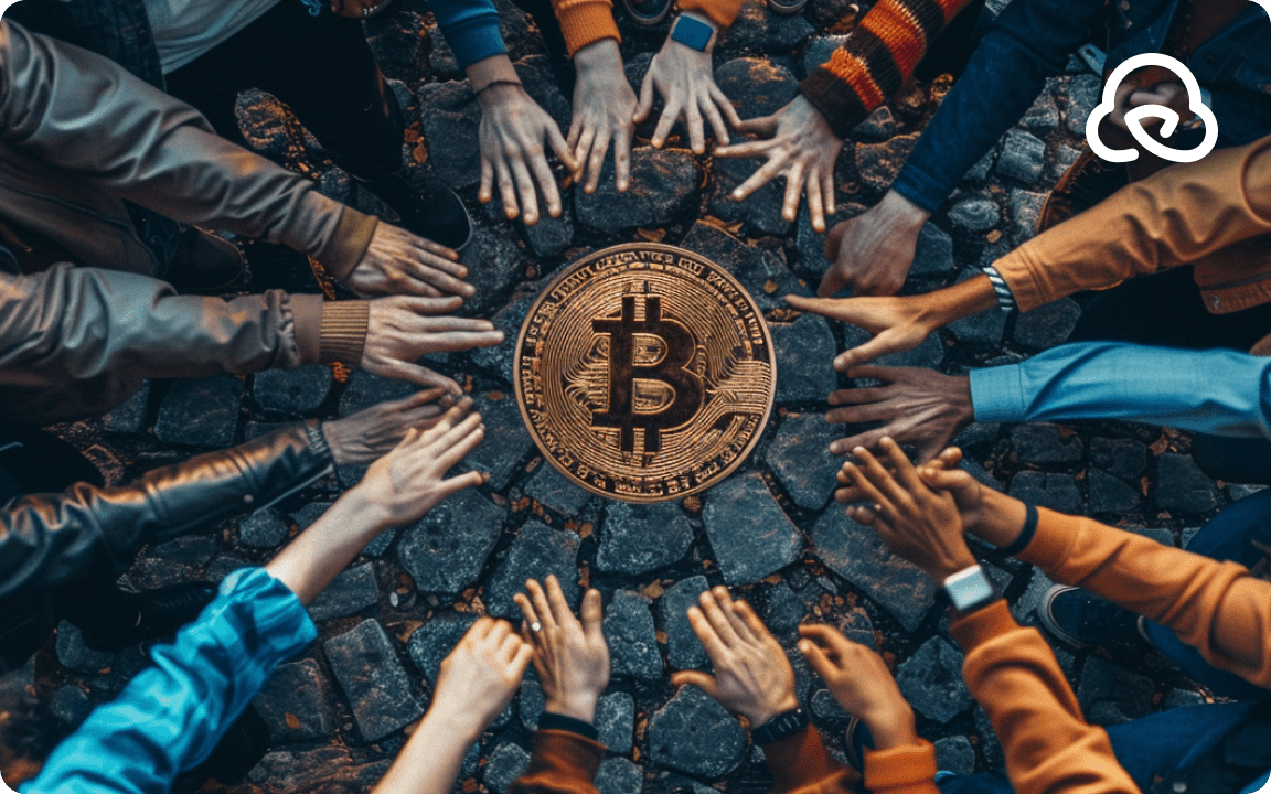 Hands reaching for golden Bitcoin symbol on dark stone background, depicting cryptocurrency demand and competition - preview.